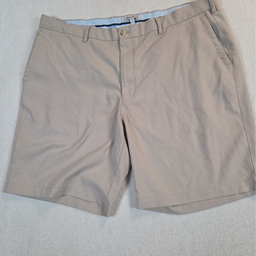 Peter Millar Salem Classic Fit Golf Shorts Mens 40 Tan Performance 9 Inseam